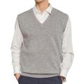 Men Knitted Vest Sleeveless Loose Warm Sweater Vest Men Solid Color V-neck Pullover Waistcoat Sweater Vest Top ropa hombre.