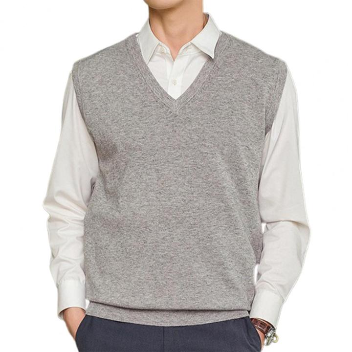 Men%20Knitted%20Vest%20Sleeveless%20Loose%20Warm%20Sweater%20Vest%20Men%20Solid%20Color%20V-neck%20Pullover%20Waistcoat%20Sweater%20Vest%20Top%20ropa%20hombre%20-%20Image%204