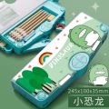 ✿in stock Multifunction Pencil Case Dinosaur astronaut automatic Pop Up Stationery Organizer Box Cute Pattern School Supplies Multifunction Pencil box for Boys Girls.