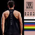 Loose fitting running shirt, quick drying, breathable refreshing sleeveless T-shirt, sports fitness men's and women's yoga mesh racerback vest.