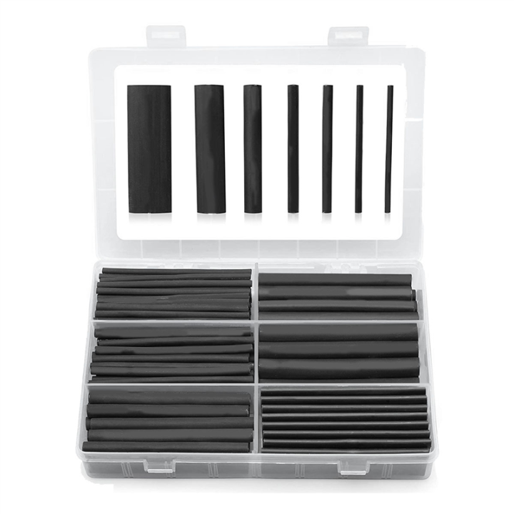 180 PCS Heat Shrink Tubing Kit 3:1 Ratio Adhesive Lined Marine Grade Shrink Wrap Industrial Heat-Shrink Tubing Black