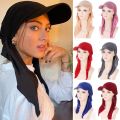 New Women Soft Turban Hat Solid Color Outdoor Brim Sunshade Hats Female Fashion Sun Hats Square Scarf Cap Headscarf Baseball Cap.
