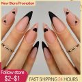 24pcs накладные ногти False Nails Supplies For Professionals With Glue Charming Nail Art Press On Nails French Wearable Manicure. 