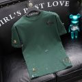 Top Embroidery Man Tee Shirts Katoen T Shirt for Men Heather Print Green Watercolor Korean Clothing Funny Stylish Xl Cool Kpop S.