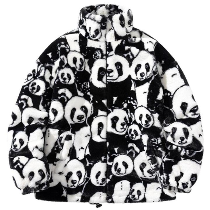 Autumn Cute Panda Plush Jacket Men Clothing Fashion Causal