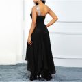 Women One Shoulder A-line Maxi Dress Summer Fashion Diagonal Collar Asymmetrical Hemline Party Dress Elegant Ladies Vestido. 