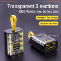 18650 Battery Charger Case Cool DIY Power Bank Box Fast Charging Case With Night Light Charging Power Bank Case.