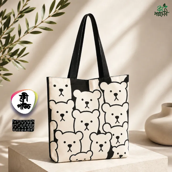 Trendy%20Top%20Handle%20Cute%20cat%20Design%20White%20Color%20Tote%20Canvas%20Bag%20Shopping%20Bag%20/%20College%20/%20University%20Bag,%20Tote%20Bag,%20Canvas%20Bag%20with%20Zipper%20and%20Free%20Pouch,%20pencil%20bag,%20cosmetic%20bag%20-%20Image%203
