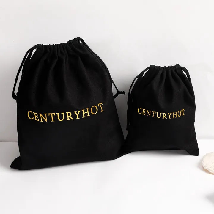 High%20Quality%20Black%20cotton%20drawstring%20pouch%20Cotton%20Canvas%20Drawstring%20Bag%20Personalized%20Dust%20Bag%20With%20Custom%20logo%20-%20Image%202