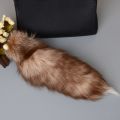 Cute Fox Animal Tail Keychain Fur Pendant Key-Chain Bags Charm Keys-Holder Couple Keyrings for Backpack Car Decoration. 