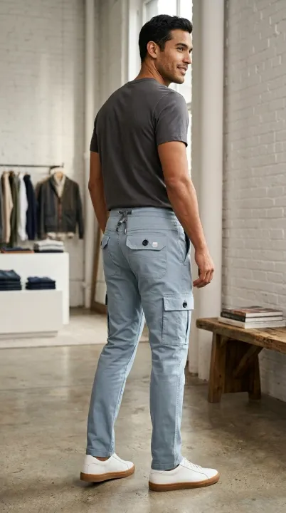 Mens%20stetch%20twill%20blended%206%20pockets%20cargo%20mobile%20pant%20lite%20blue%20by%20RareTex%20-%20Image%203