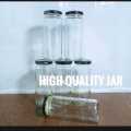 Organize Your Kitchen with Empty Glass Jar Long Type - 6 Pieces - Easy To use and Clean, A Unique Choice For Kitchen Storage 300-350 ml.