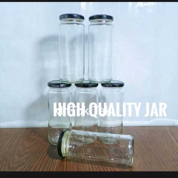 Organize Your Kitchen with Empty Glass Jar Long Type - 6 Pieces - Easy To use and Clean, A Unique Choice For Kitchen Storage 300-350 ml