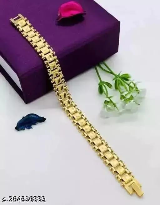 Gold%20Plated%20%20Chain%20Bracelet%20Wrist%20Jewelry%20Gift%20%20For%20Men%20%20-%20Golden%20-%20Image%204
