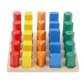 Wooden Geometric Blocks Montessori Educational Toys Baby Kids Shape Matching.