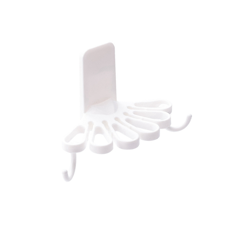 Kitchen Flower-Shaped Rag Rack with Hook Storage Organizer Wall-Mounted ...