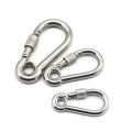 304 Stainless Steel Screw Lock Climbing Gear Carabiner Quick Links Safety Snap Hook Chain Connecting Ring Carabiner Chain Buckle. 