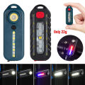 Mini Flashlight Tactical Police Shoulder Light with Clip USB Rechargeable Touch Bicycle Taillight Cap Helmet Lamp Keychain Light. 