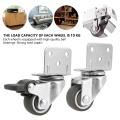 4Pcs 1/1.25/2 In Furniture Castors Universal Swivel Casters with Safety Brake Silent Trolley Wheels for Moving Table Chair Sofa. 
