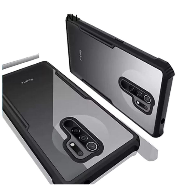 Back Cover for Poco M2 (Black,Transparent Cover)