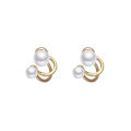 Fashion Elegant Tulip Stud Earrings Two Wearing Pearl Earrings Simple Cute Korean Jewelry. 