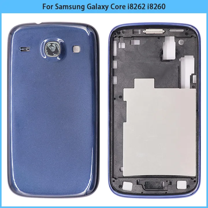 Samsung Galaxy Core i8262 (Polycarbonate Plastic) Housing / Back Shell / Casing / Cashing / Back Panel / Battery Cover / Back Door / Back Replacement Part with Body & Button