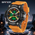 SANDA Three Screen Multifunctional Timing Watch Outdoor Waterproof Night Light Men's Watch SD3366-2.
