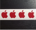 (4) Red Apple Logo Overlay Vinyl Decals - For iPhone Windows Laptops Mugs Cups. 