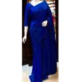 Japani Soft Silk Saree For Women- Navy Blue - Sari.