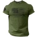 2023 Men's American Flag Graphic Harajuku T-Shirt Trendy Streetwear Male Short Sleeve Summer Breathable Fitness USA Tops Clothes. 