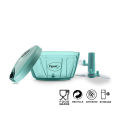 Plastic - 3 Blade Stainless Steel - Pull String - Green - 350ml - Vegetable Slicer - Large Handy and Compact Chopper - onion.