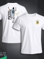 Messi Short Sleeve Football Jersey For Men - Half Sleeve Signature t shirt - Argentina Jersey.