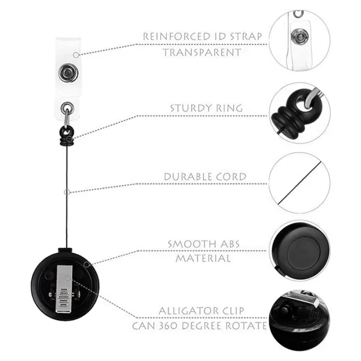 2%20Pack%20Name%20Badge%20Holder%20Retractable%20Badge%20Reels%20with%20Swivel%20Alligator%20Clip%20(Black)%20-%20Image%204
