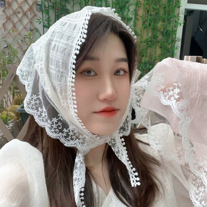 French%20White%20Rustic%20Style%20Head%20Scarf%20Lace%20Triangle%20Scarf%20Hair%20Band%20French%20Wrap%20Head%20Summer%20Sunscreen%20Thin%20Section%20Head%20Scarf%20Breathable%20Versatile%20Fashion%20Fluttering%20Ribbon%20Silk%20Scarf%20-%20Image%203