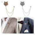 Animal Lapel Pin for Men, Retro Lion Brooch Jewelry Accessories Lapel Pin Chain Tassel Brooch for Career Suit Shirts Scarf Wedding.