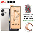 3 IN 1 Poco F6 5G Ceramic Tempered Glass for Poco F5 F5 Pro X6 Pro X5 Pro Poc C65 C40 F6 Pro Camera Lens Glass Screen Protector and Back Film. 