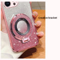 For Itel A70 Case Creative Bracket Transparent Fashion Soft Glitter Plated Fall Prevention for Itel A70 Back Cover. 