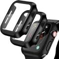 For Apple watch case 45mm Series 8,7,6,5 Tempered Glass and Case Screen Protector - Clear Soft TPU and Hard PC Glass Coverage Bumper Case (Optional ) for Apple Watch Series 8,7,6 45mm watch case. 