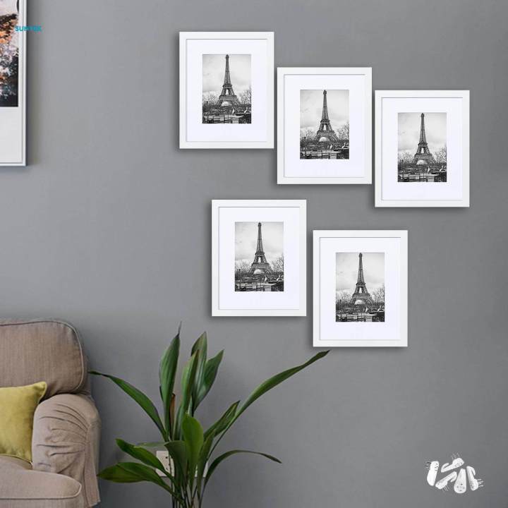 5 Pieces Picture Frames Photo Frames Display Creative Art Collection Pictures Holder Wall Frame Set for Living Room Bedroom Gift