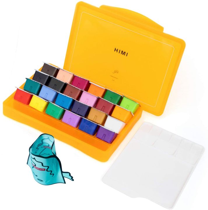 HIMI MIYA Gouache Paint Set – 24 Colors × 30 ml Jelly Cups, Non-Toxic Paint for Beginners, Students & Artists