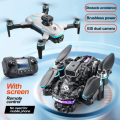 Remote Screen Display Drone WIFI FPV 4K Dual Camera Obstacle Avoidance Remote Control with Dual Battery Brushless Motor DH. 