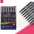 Deli S572 Fine Liner Water Color Pen 0.5mm 9Pcs Multicolor.