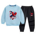 Spider Man clothing children's pure cotton hoodie set boys' autumn handsome long sleeved top and pants two piece set.