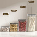 Qiunery 8 Pcs Airtight Food Storage Containers With Labels Baking Storage Set, Sealed Jar Grain Storage Box, Clear Dry Food Canisters For Kitchen, Pantry, Restaurant. 