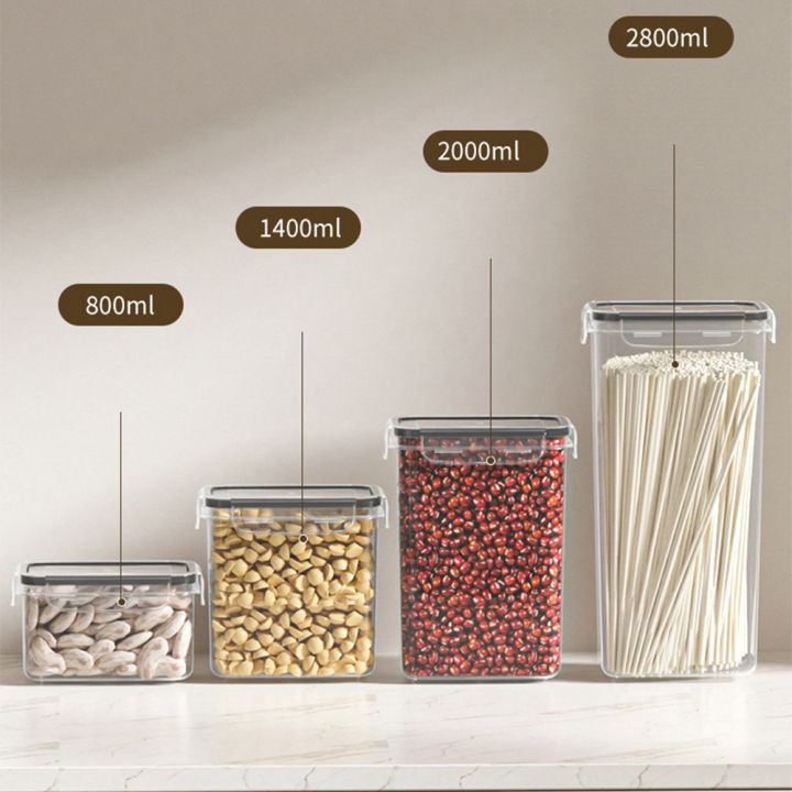 Qiunery%208%20Pcs%20Airtight%20Food%20Storage%20Containers%20With%20Labels%20Baking%20Storage%20Set,%20Sealed%20Jar%20Grain%20Storage%20Box,%20Clear%20Dry%20Food%20Canisters%20For%20Kitchen,%20Pantry,%20Restaurant%20-%20Image%203