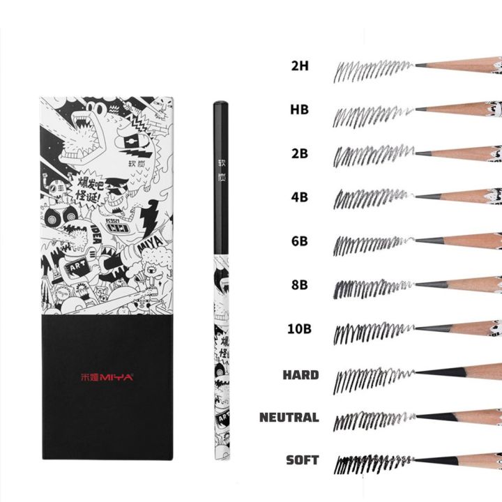 HiMi MiYa Soft charcoal Pencil set 8 Pcs