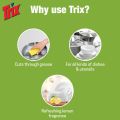 Trix Dishwashing Liquid 750ml (Bottle & Refill Combo) Lemon Fragrance for Scratch-Free Sparkling Clean Dishes, removes grease stains. 