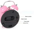 Heart-Shaped Metal Alarm Bed/Table Clock. 