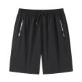 (Ice silk leggings)Men's Summer Ice Silk Leggings High Elastic Casual Sports Pants Cropped Pants Air Conditioning Pants Men.