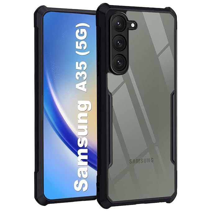 Samsung%20A35%205G%20Protective%20Black%20Border%20Crystal%20Clear%20Xundd%20Mobile%20Back%C2%A0Case%C2%A0Cover%20-%20Image%202
